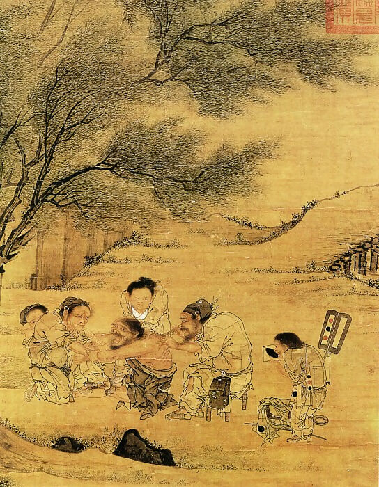 Chinese Painters of the Middle Ages (李唐 - 村医图(部分)) – Li Tang 90x120 Canvas