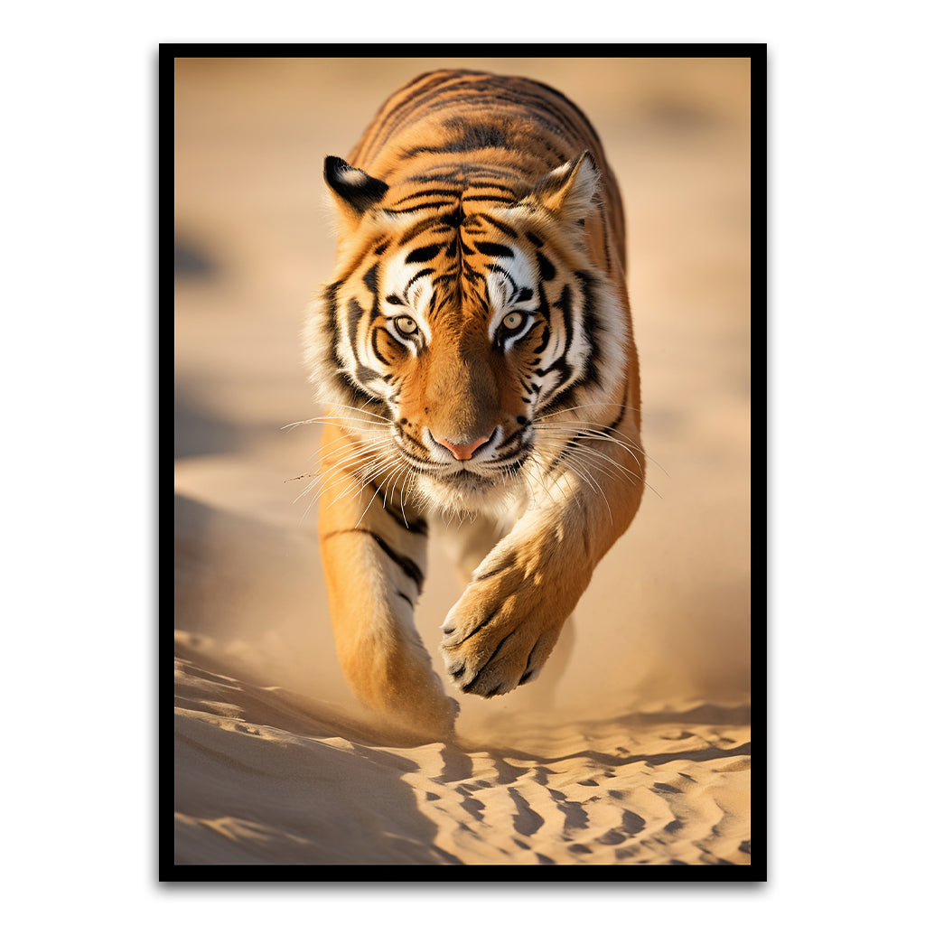 Wild Tiger Black Printed frame acrylic canvas Frames