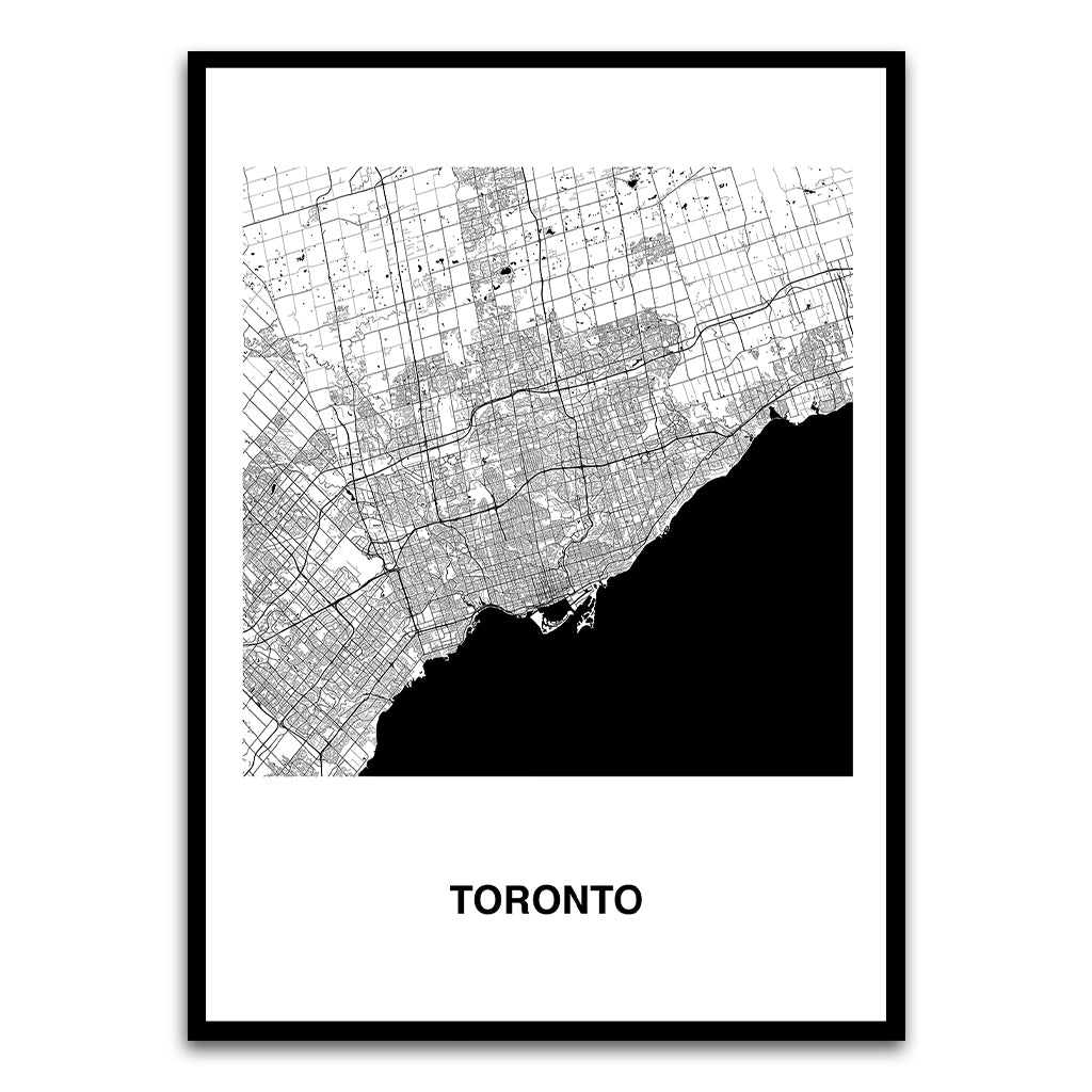 Toronto Black Printed frame acrylic canvas Frames