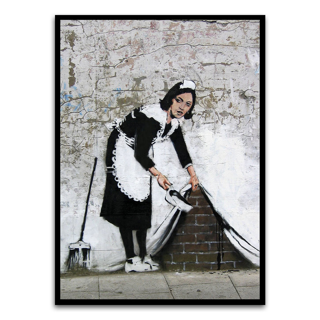 BANKSY ART 19 Black Printed frame acrylic canvas Frames