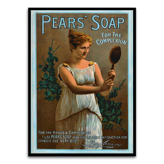 Pears soap Black Printed frame acrylic canvas Frames