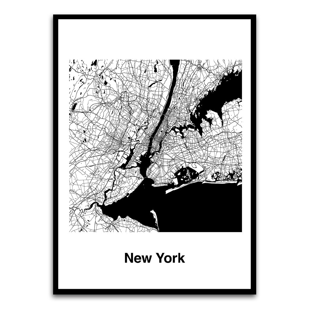 New York Black Printed frame acrylic canvas Frames