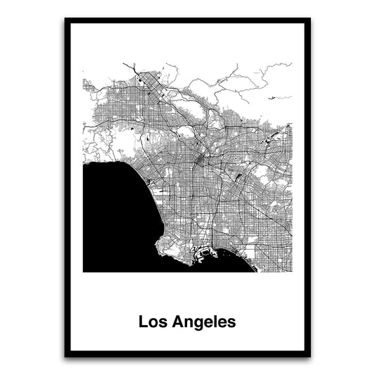 Los Angeles Black Printed frame acrylic canvas Frames