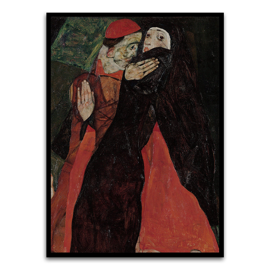 Egon Schiele - Cardinal and Nun Black Printed frame acrylic canvas Frames