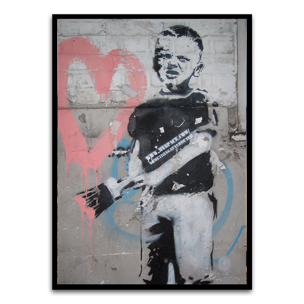 BANKSY ART 1 Black Printed frame acrylic canvas Frames