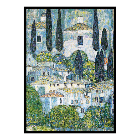 Kirche in Cassone 1913 Black Printed frame acrylic canvas Frames