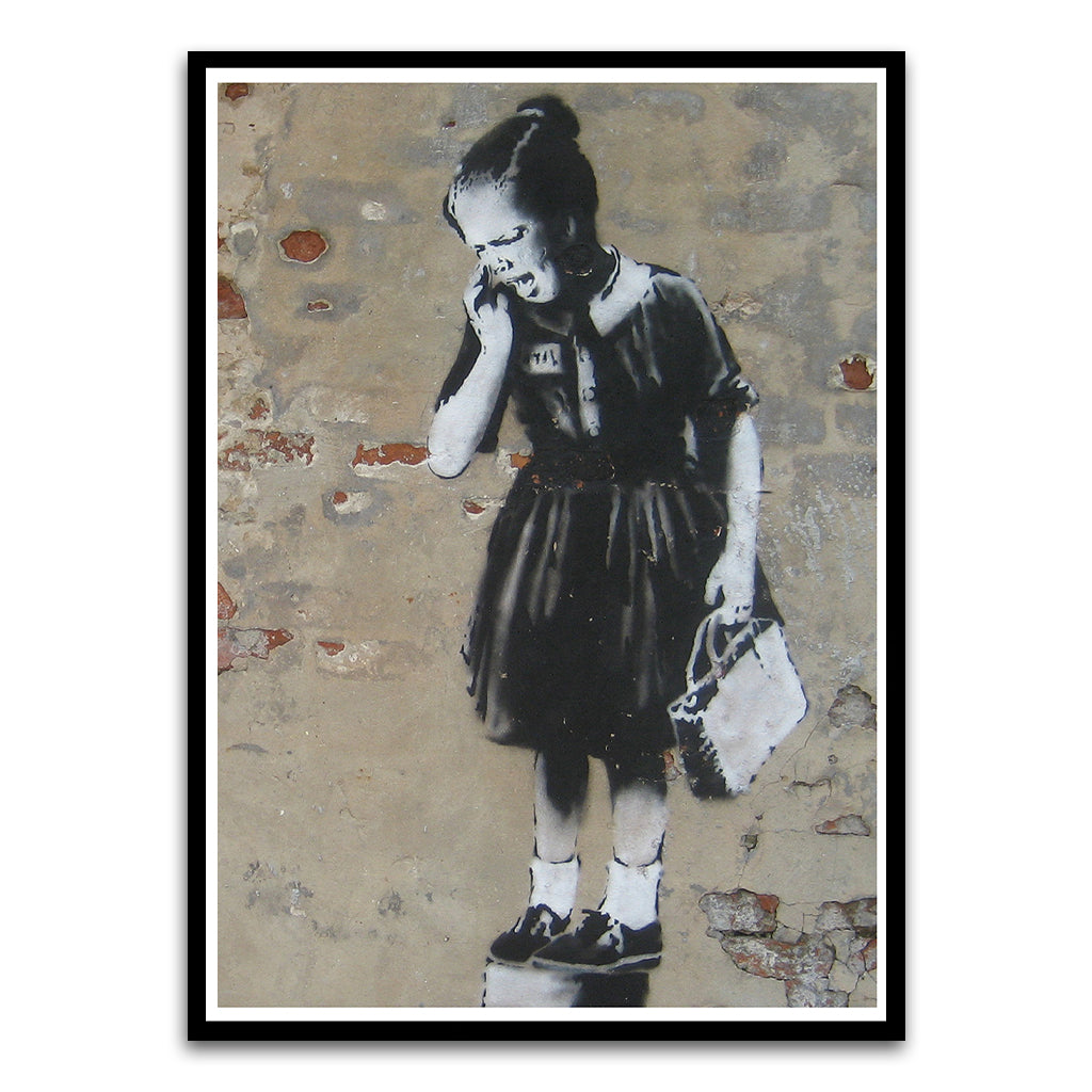 BANKSY ART 12 Black Printed frame acrylic canvas Frames