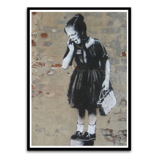 BANKSY ART 12 Black Printed frame acrylic canvas Frames