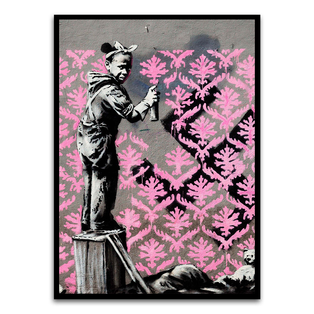 BANKSY ART 21 Black Printed frame acrylic canvas Frames