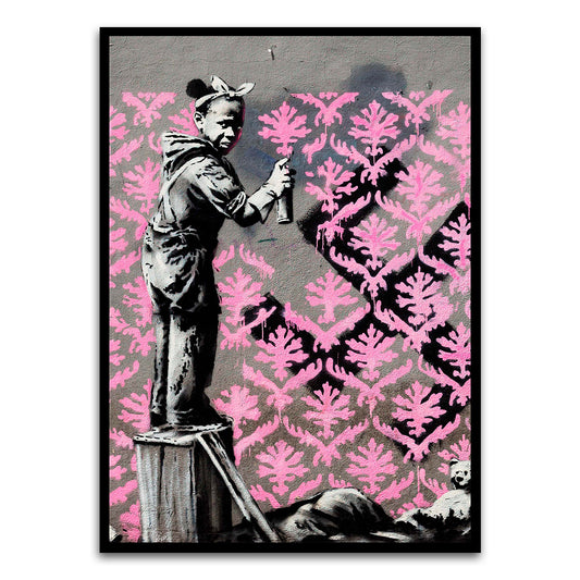 BANKSY ART 21 Black Printed frame acrylic canvas Frames