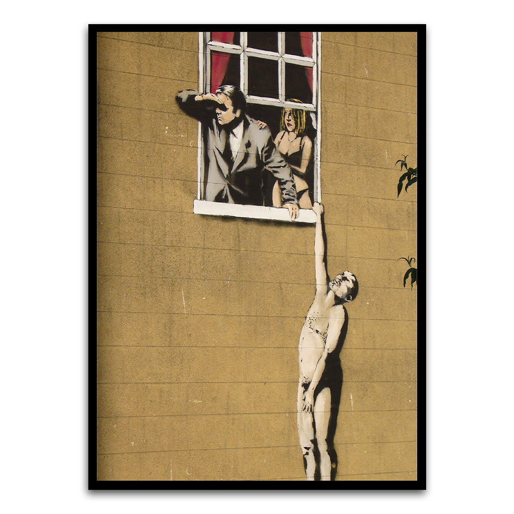 BANKSY ART 10 Black Printed frame acrylic canvas Frames