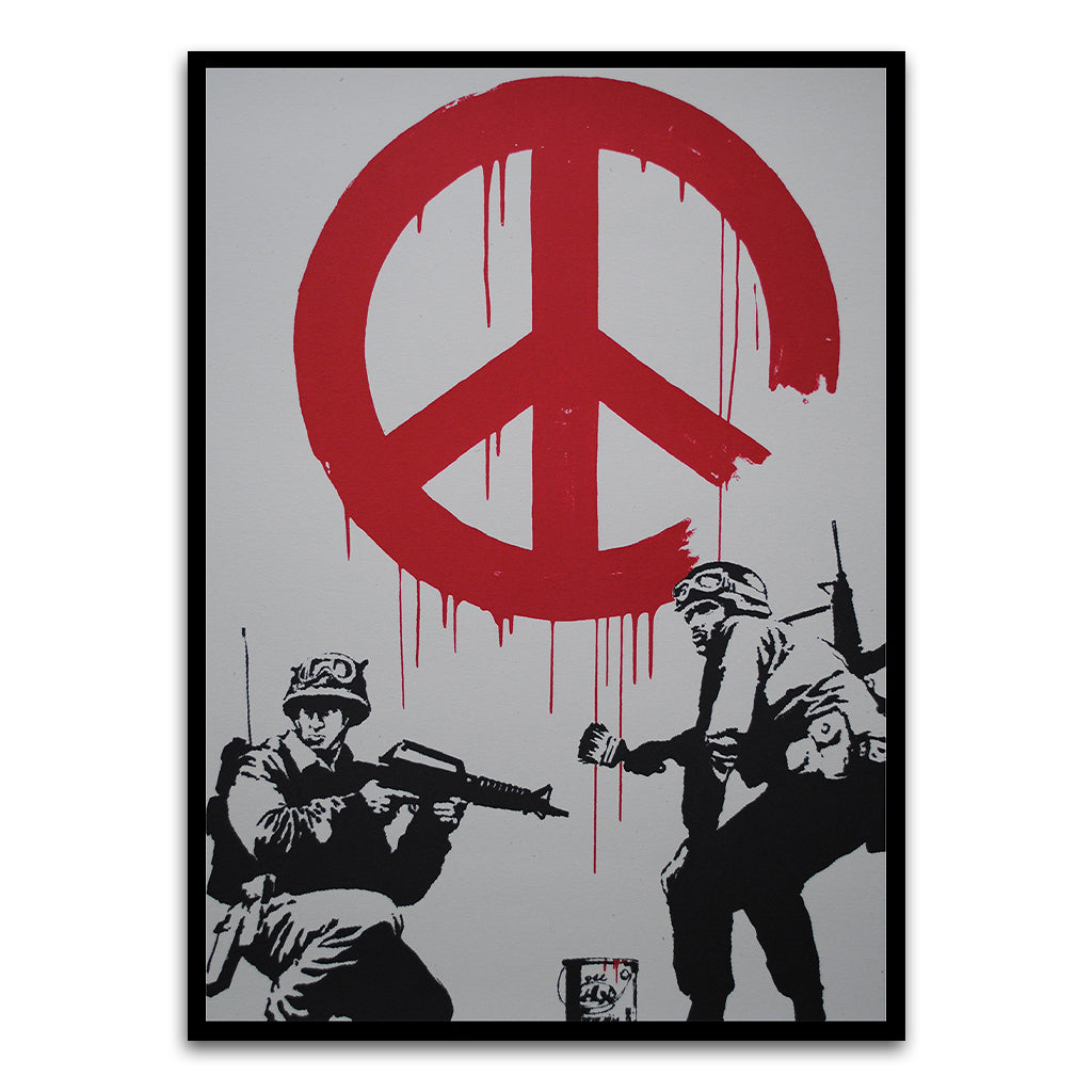 BANKSY ART 6 Black Printed frame acrylic canvas Frames