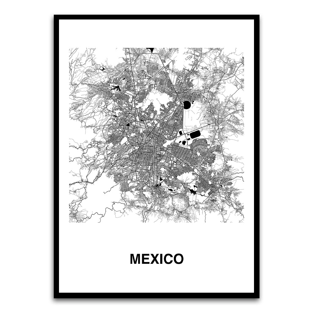 Mexico Black Printed frame acrylic canvas Frames