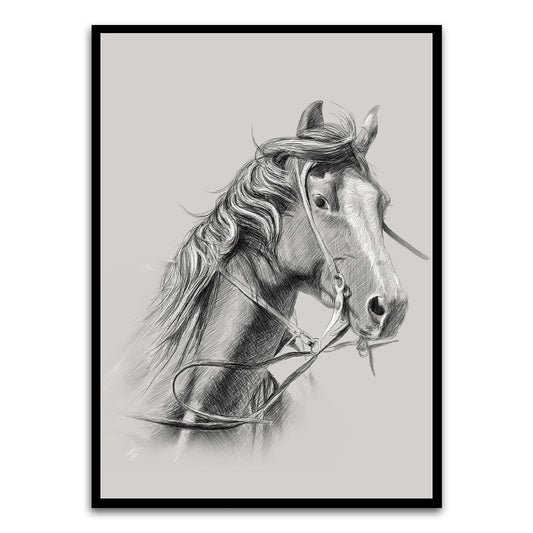 Horse Black Printed frame acrylic canvas Frames