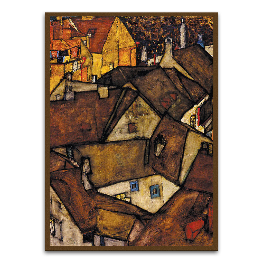 Crescent of Houses Brown Printed frame acrylic canvas Frames