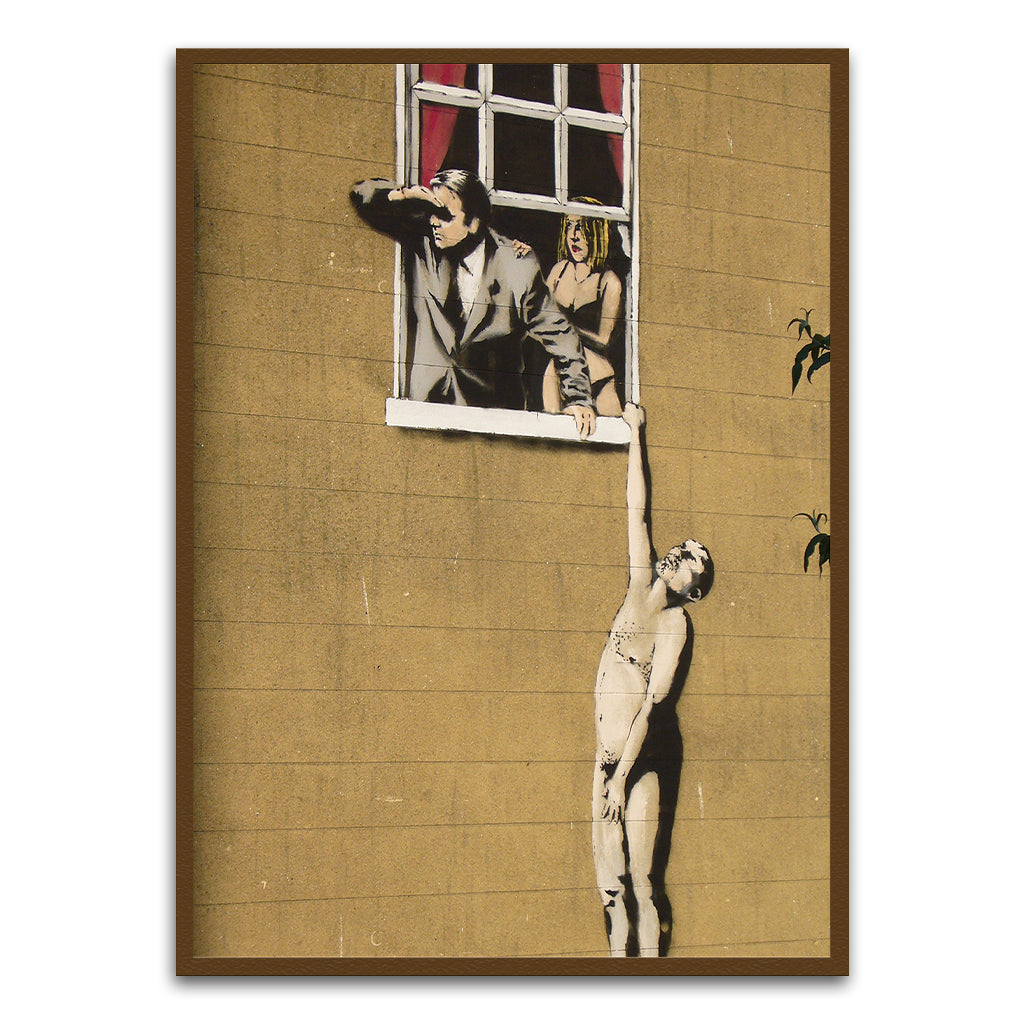 BANKSY ART 10 Brown Printed frame acrylic canvas Frames