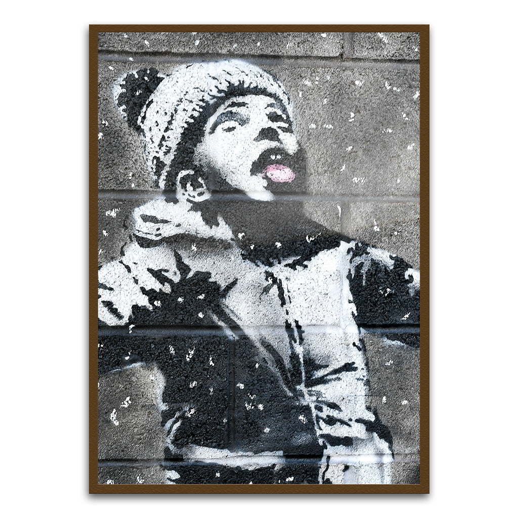 BANKSY ART 2 Brown Printed frame acrylic canvas Frames