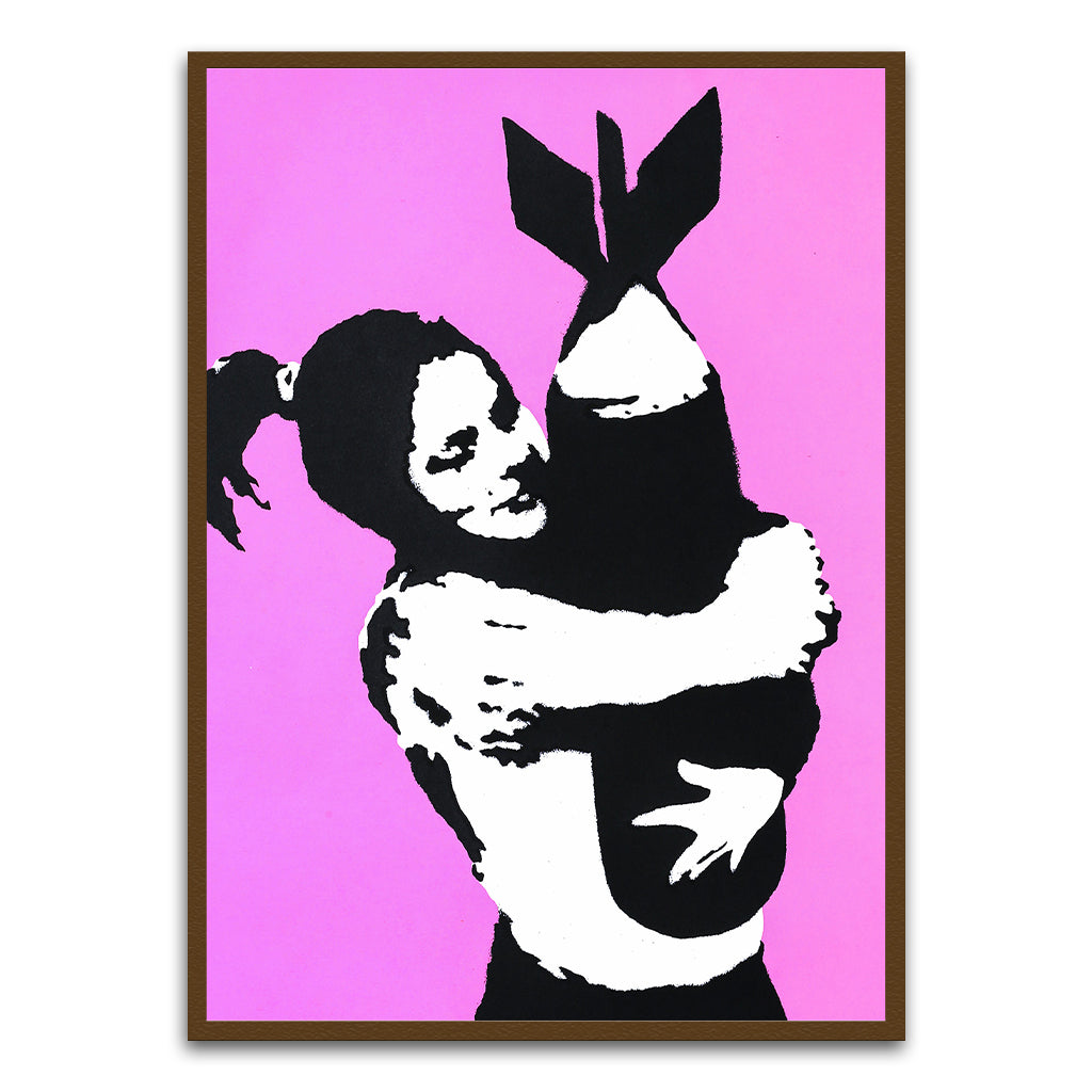 BANKSY ART 24 Brown Printed frame acrylic canvas Frames