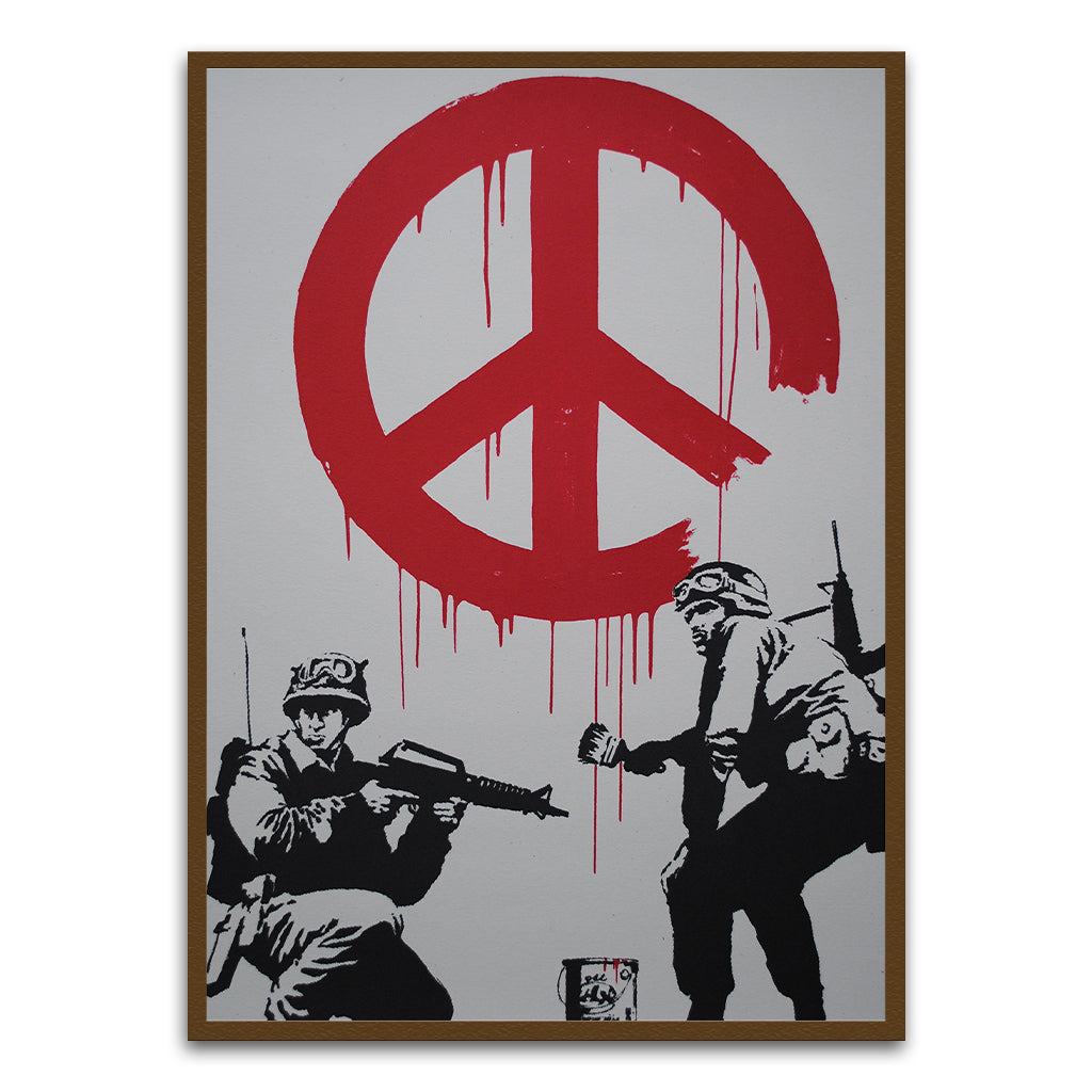 BANKSY ART 6 Brown Printed frame acrylic canvas Frames