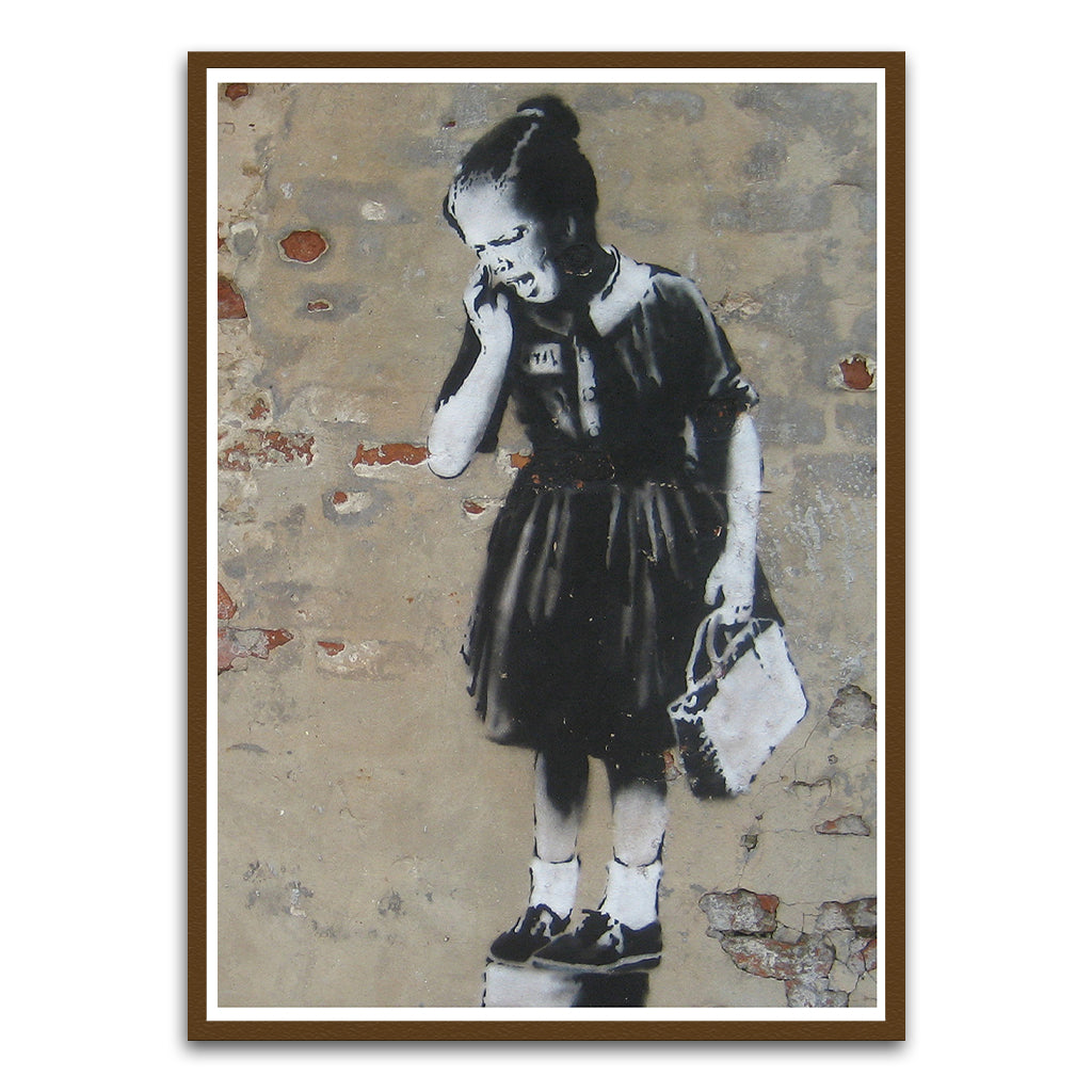 BANKSY ART 12 Brown Printed frame acrylic canvas Frames