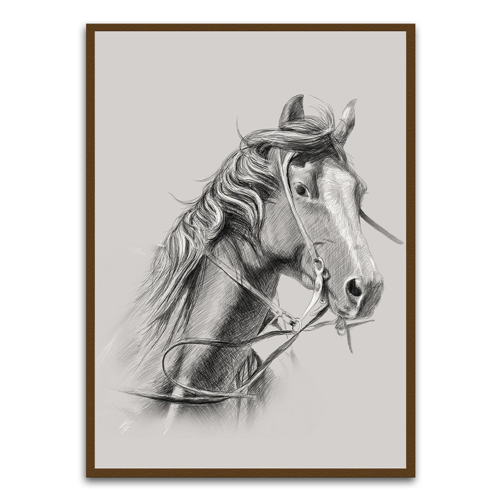 Horse Brown Printed frame acrylic canvas Frames