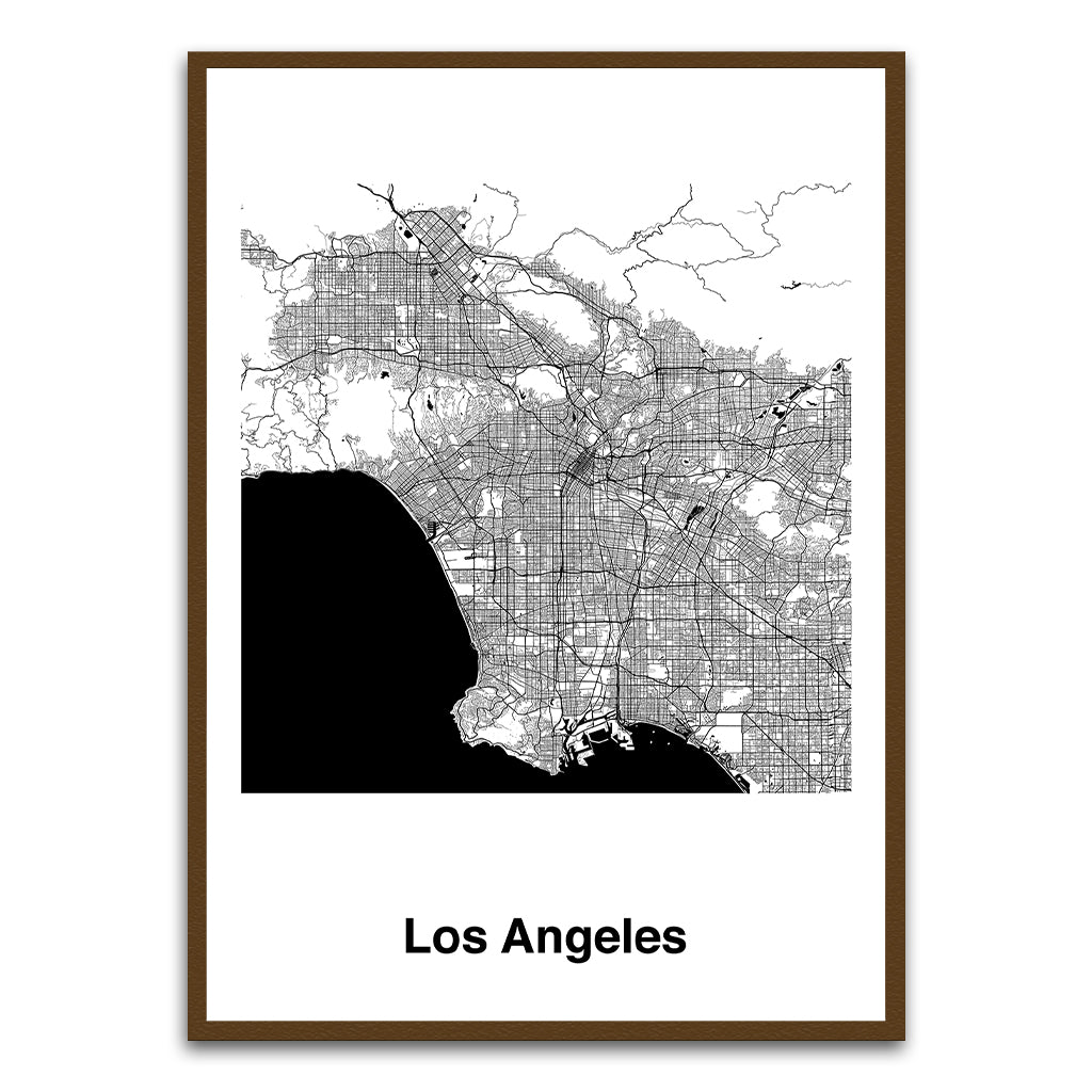 Los Angeles Brown Printed frame acrylic canvas Frames