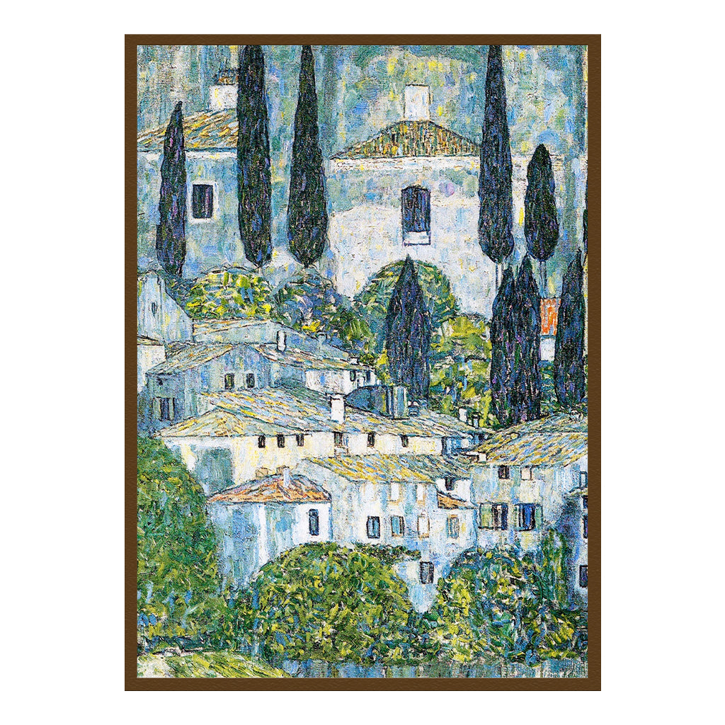 Kirche in Cassone 1913 Brown Printed frame acrylic canvas Frames