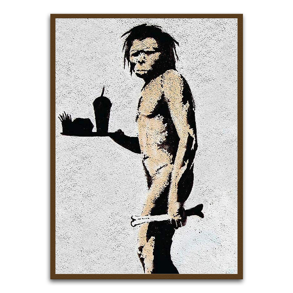 BANKSY ART 27 Brown Printed frame acrylic canvas Frames