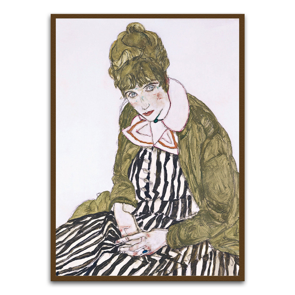 Striped Dress Brown Printed frame acrylic canvas Frames