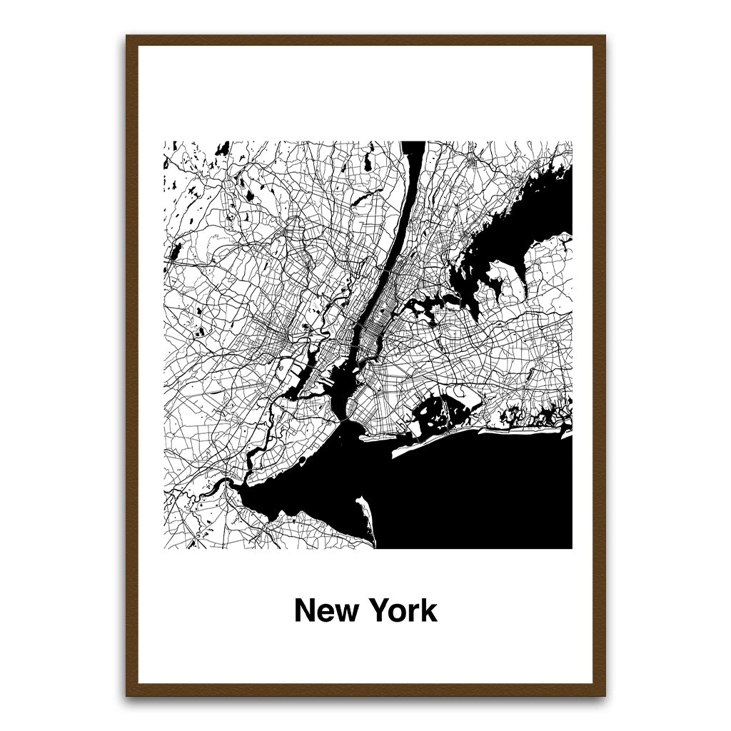 New York Brown Printed frame acrylic canvas Frames