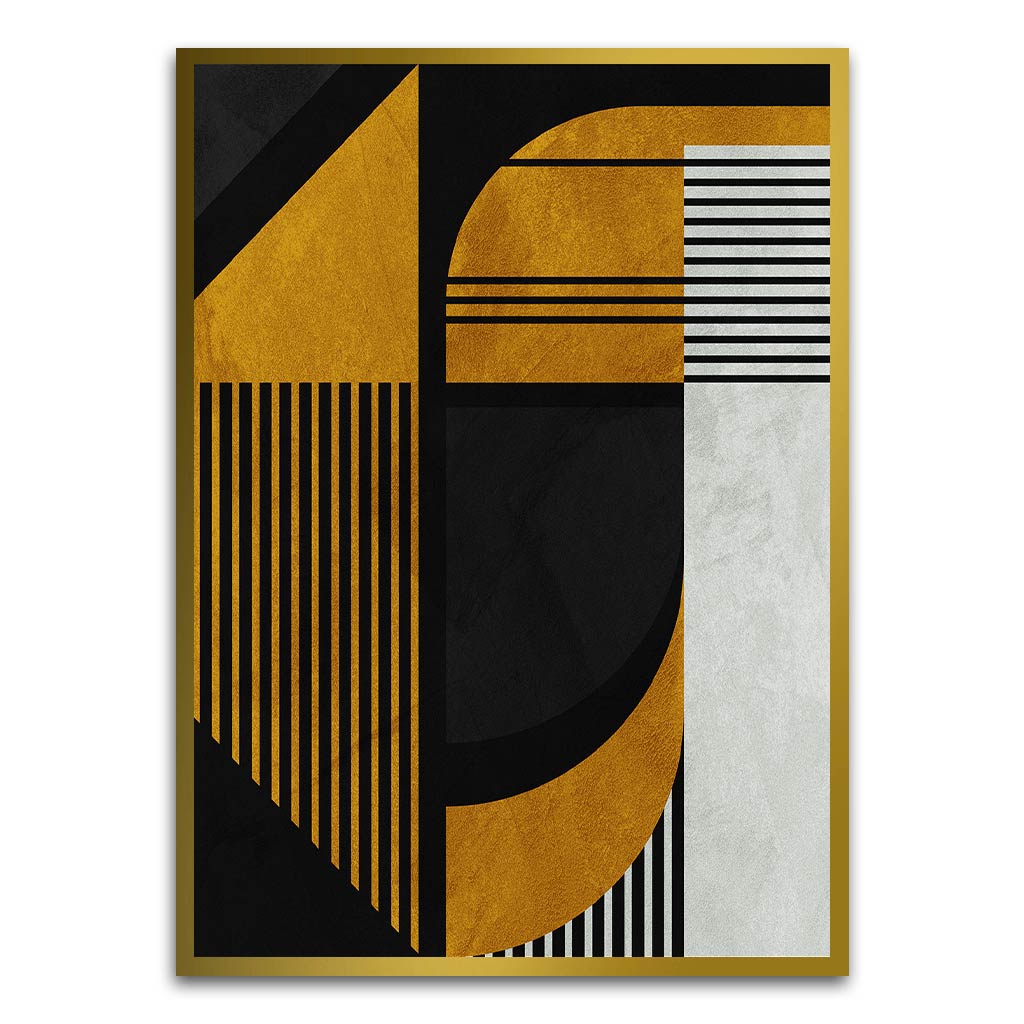 Curved Abstract Gold Printed frame acrylic canvas Frames