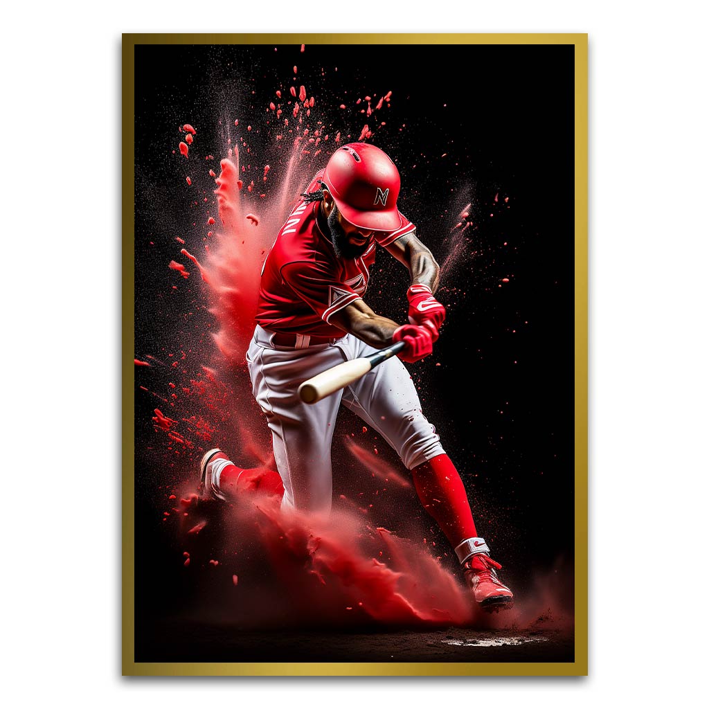 Hitting ball Gold Printed frame acrylic canvas Frames