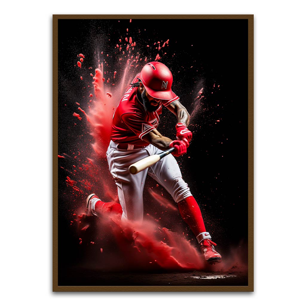 Hitting ball Brown Printed frame acrylic canvas Frames