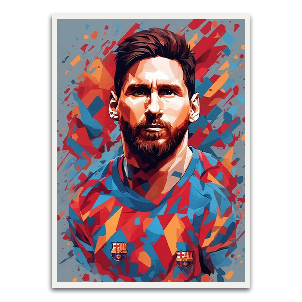 Messi poster White Printed frame acrylic canvas Frames