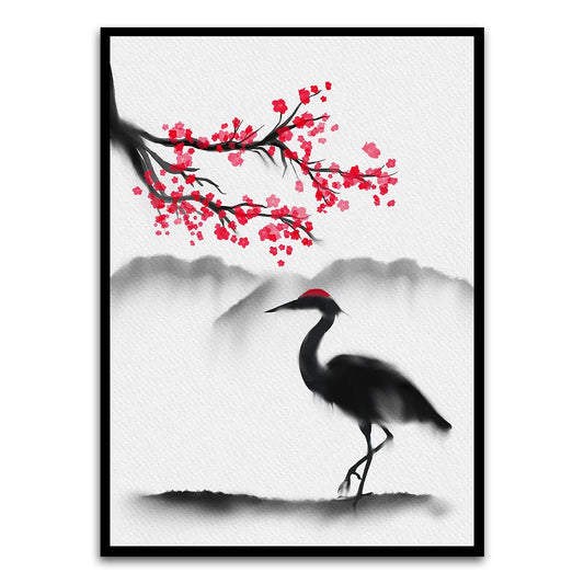 Swan Black Printed frame acrylic canvas Frames