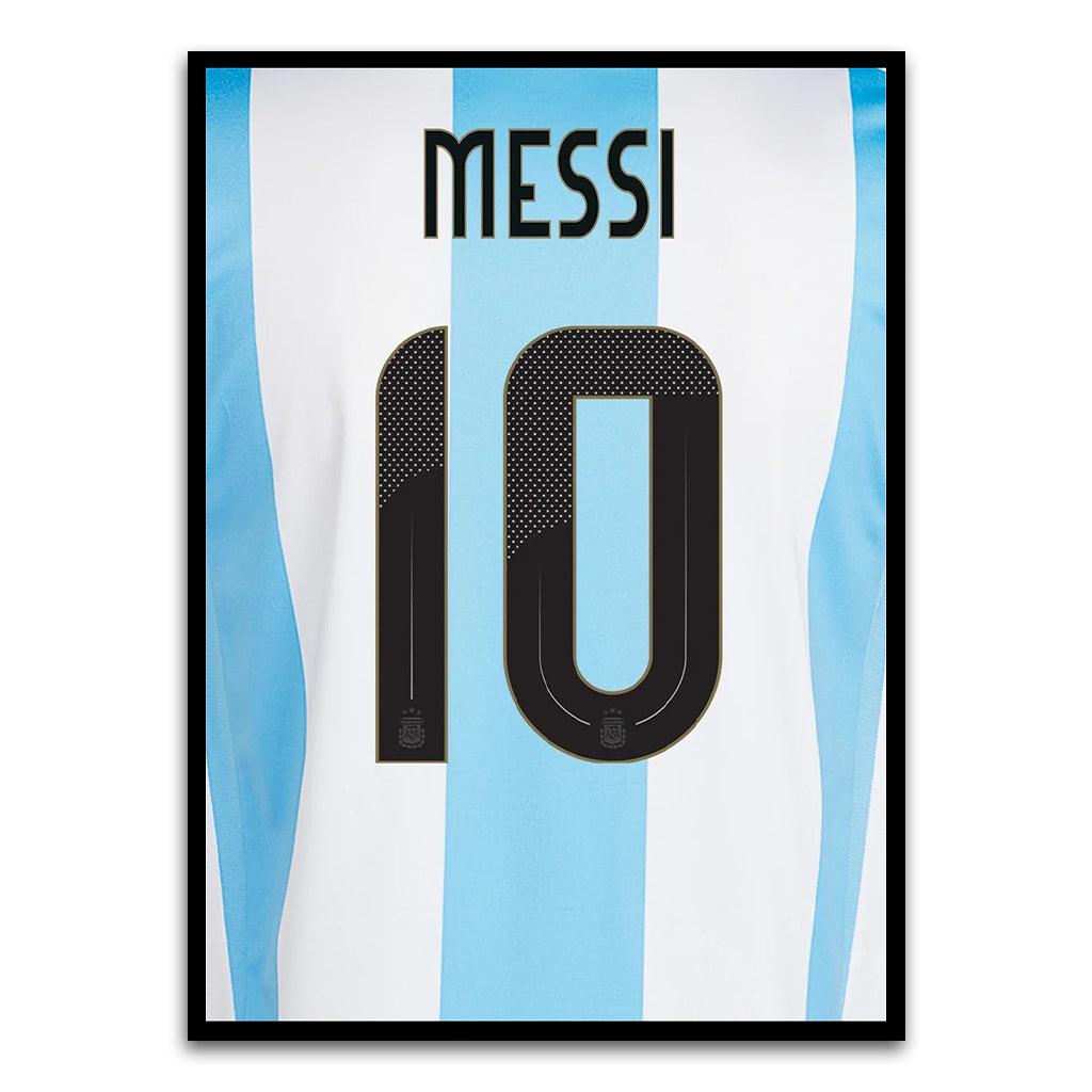 Messi T shirt Black Printed frame acrylic canvas Frames