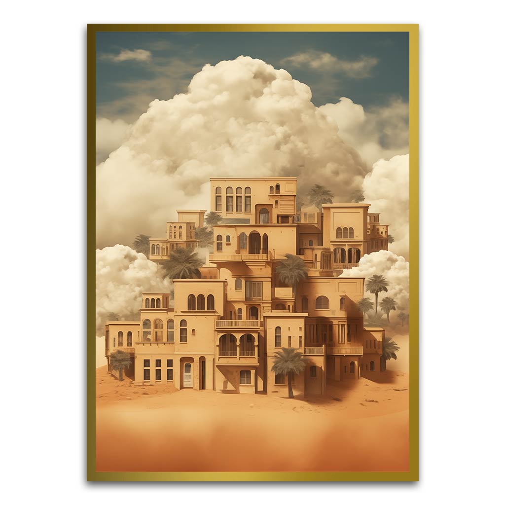 Desert Palace Gold Printed frame acrylic canvas Frames