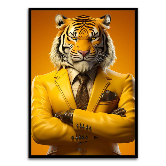 Tiger 1 Black Printed frame acrylic canvas Frames