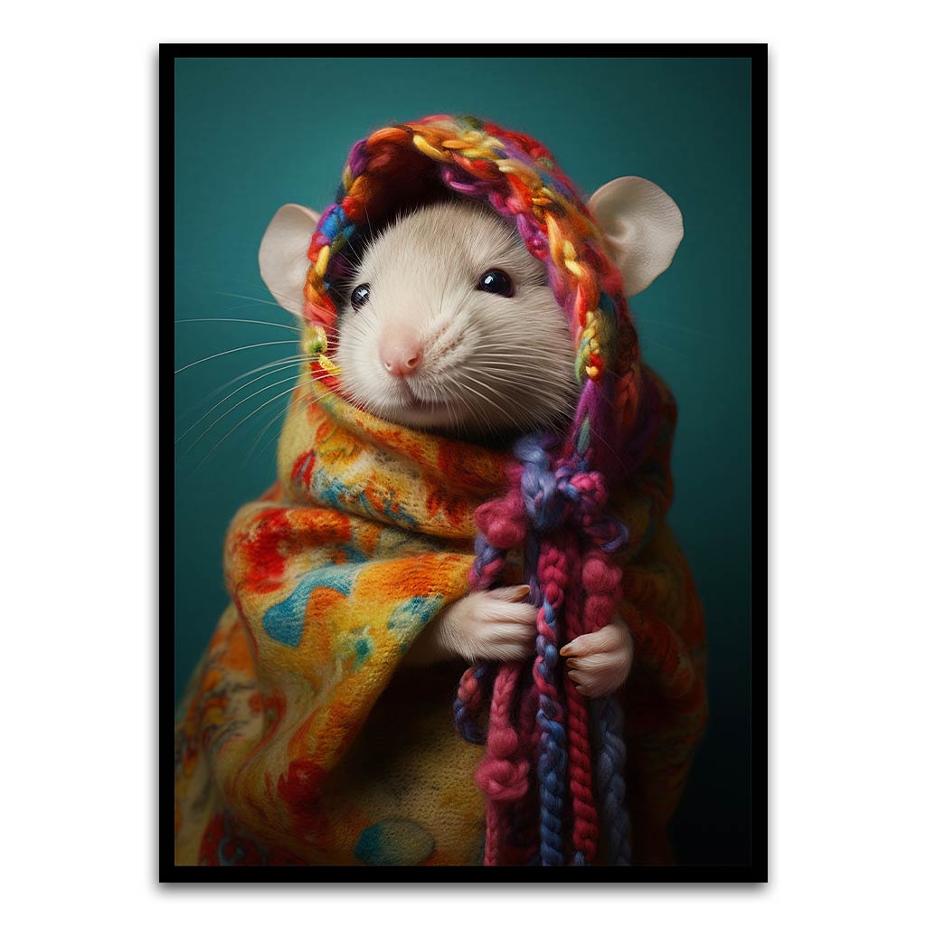 Cuttie rat Black Printed frame acrylic canvas Frames