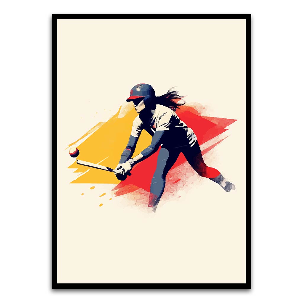 Base Ball Black Printed frame acrylic canvas Frames