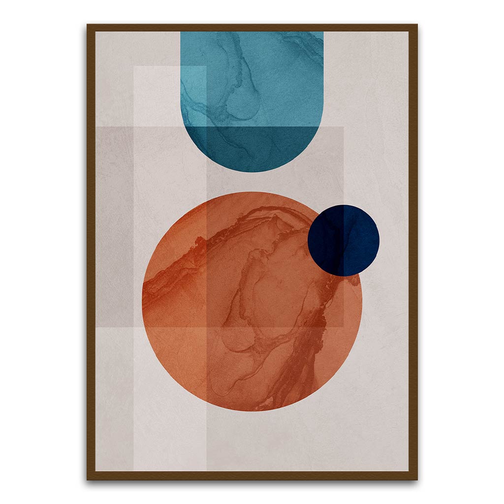 Abstract Circle Wall Art Brown Printed frame acrylic canvas Frames