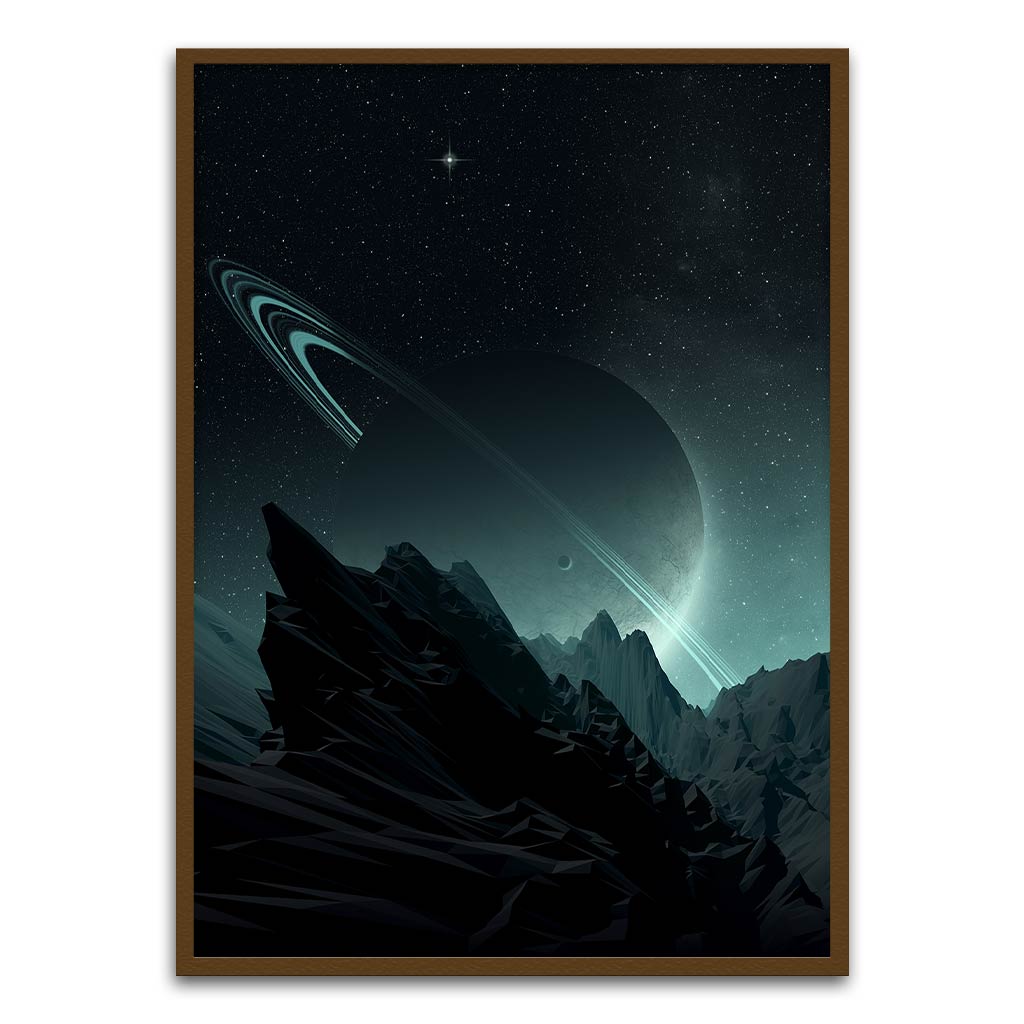 Saturn Planet Brown Printed frame acrylic canvas Frames