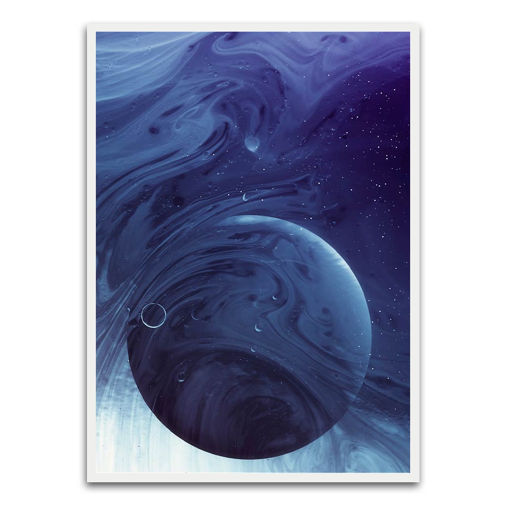 Planet abstract White Printed frame acrylic canvas Frames