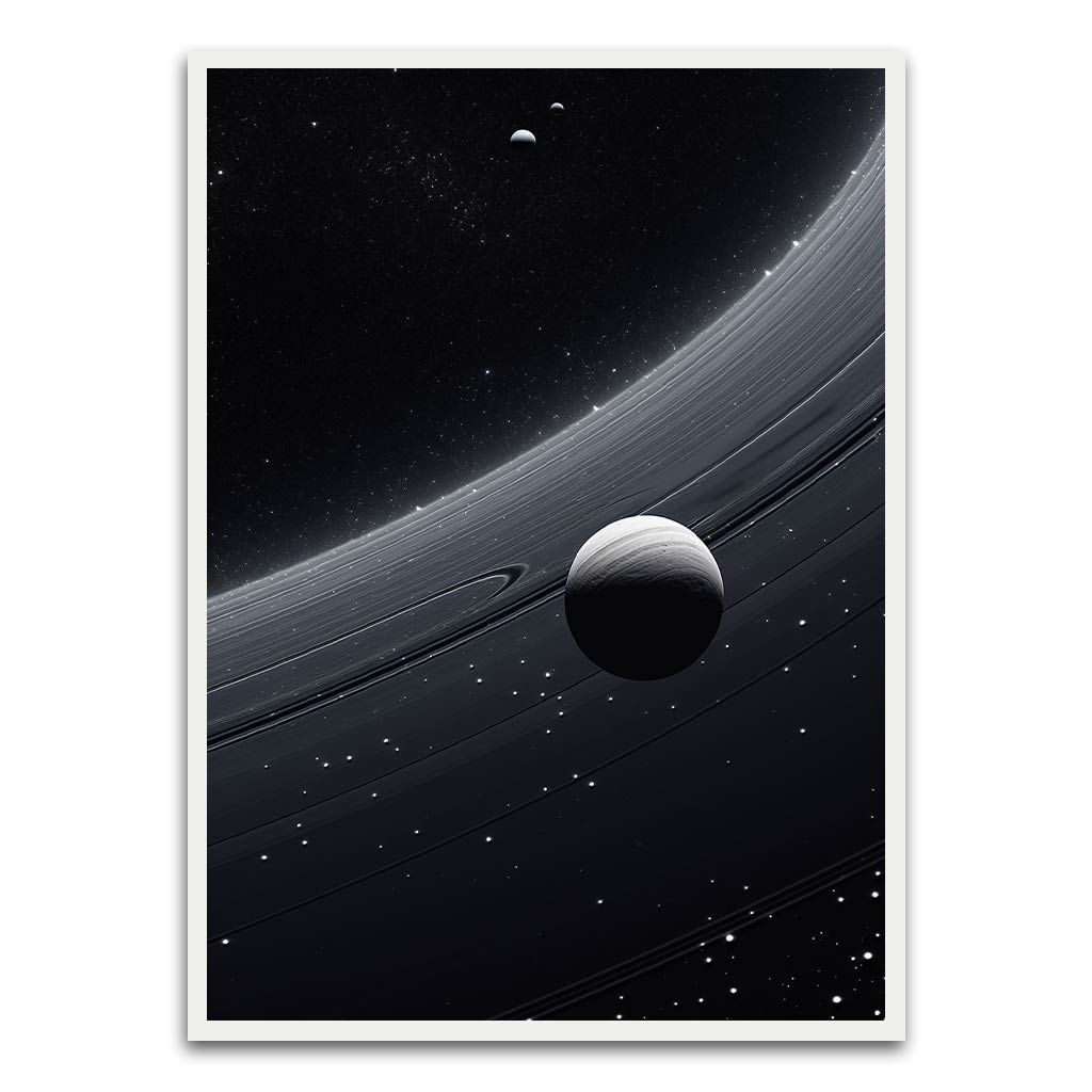 Dark Planet White Printed frame acrylic canvas Frames