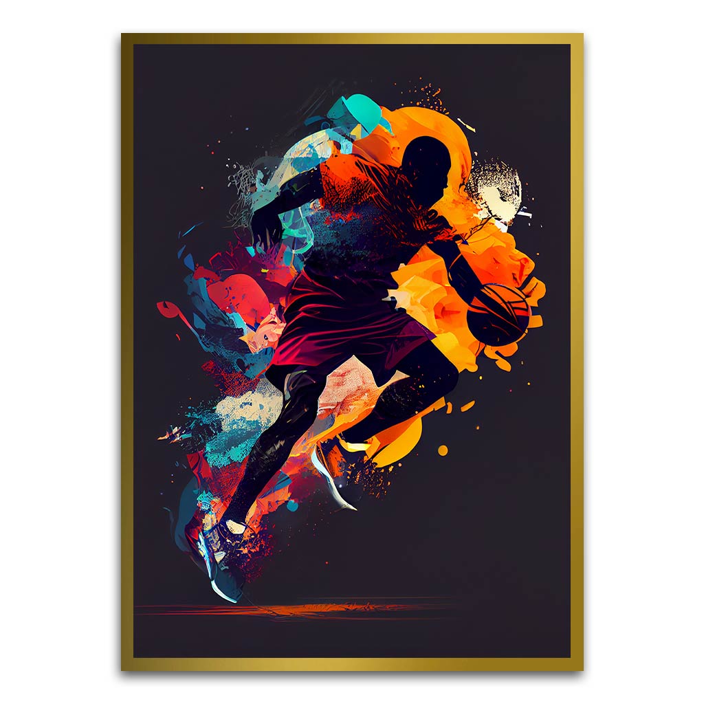 Vibrant Velocity Gold Printed frame acrylic canvas Frames