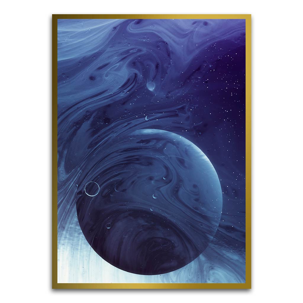 Planet abstract Gold Printed frame acrylic canvas Frames