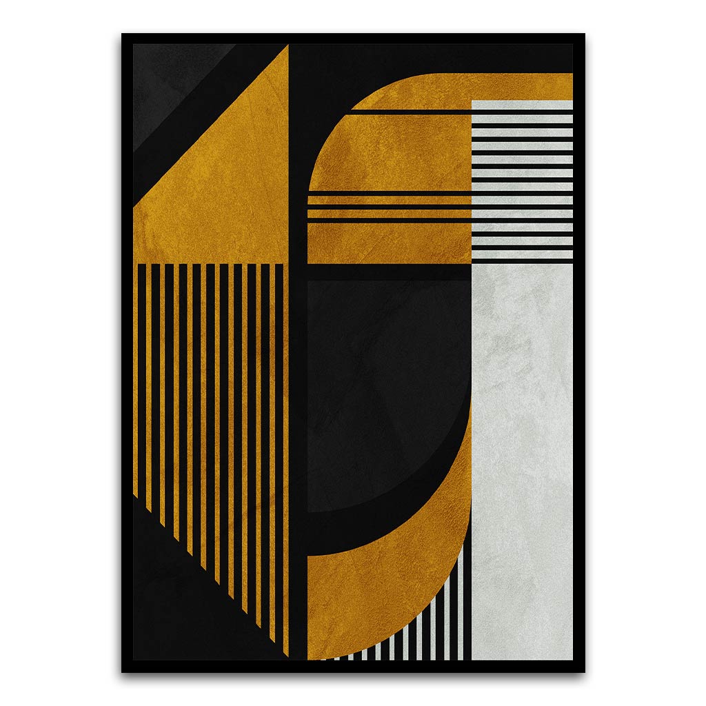 Curved Abstract Black Printed frame acrylic canvas Frames