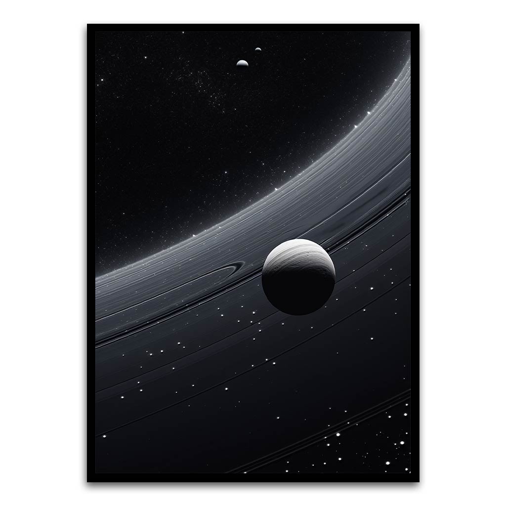 Dark Planet Black Printed frame acrylic canvas Frames