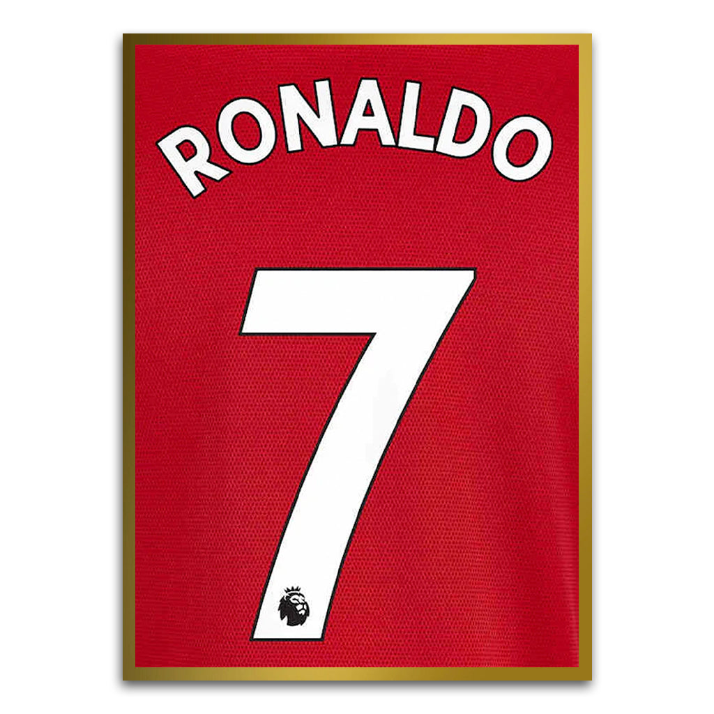 Ronaldo No 07 Gold Printed frame acrylic canvas Frames