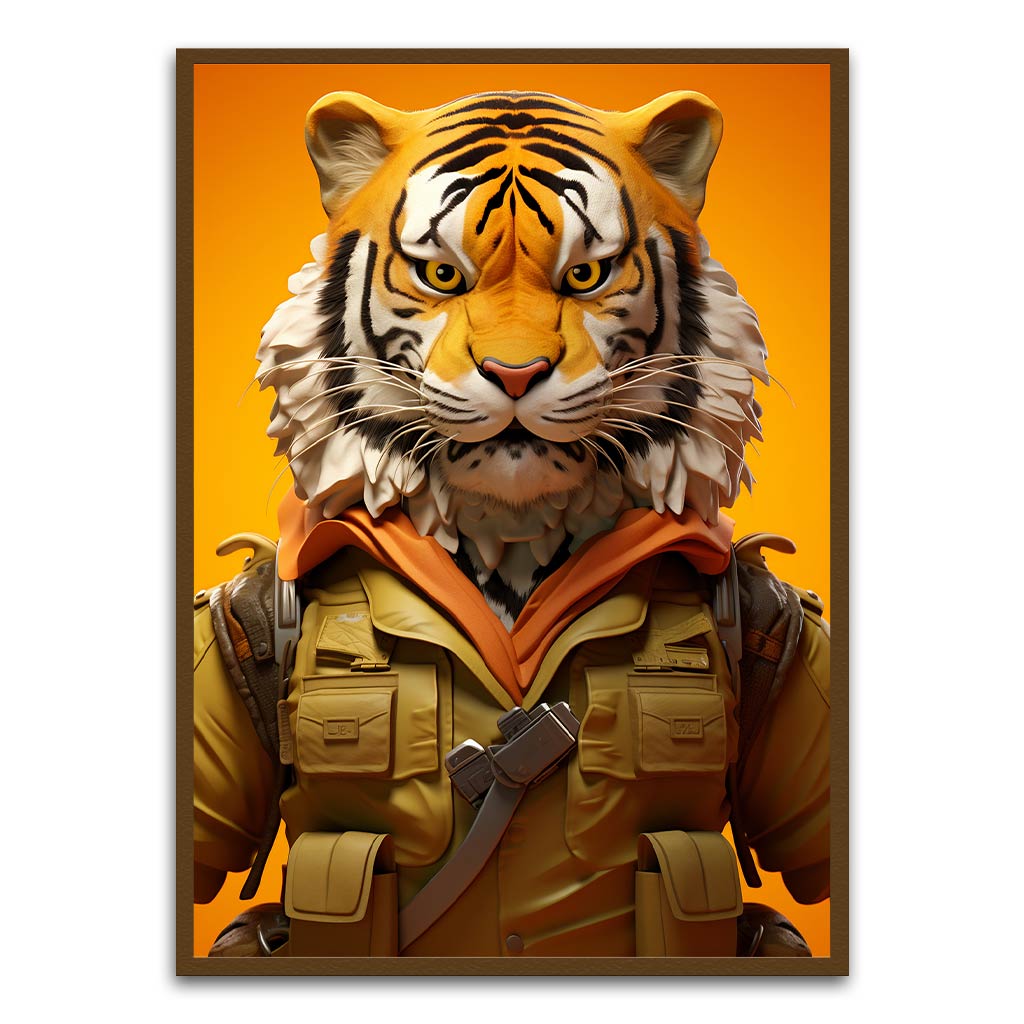 Tiger Brown Printed frame acrylic canvas Frames